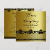 Uitnodiging tot -zwarte en goudweddenschappen (Voorkant / Achterkant)