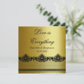 Uitnodiging tot -zwarte en goudweddenschappen (Staand voorkant)