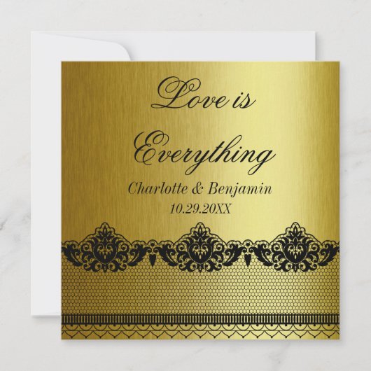 Uitnodiging tot -zwarte en goudweddenschappen (Voorkant)