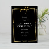 Uitnodiging tot zwarte Folie van de moderne Gradua (Staand Voorkant)