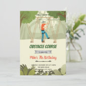 Uitnodiging touw lopen hindernisbaan (Staand voorkant)