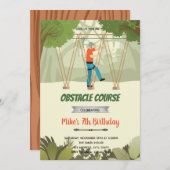 Uitnodiging touw lopen hindernisbaan (Voorkant / Achterkant)