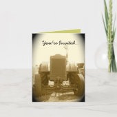 Uitnodiging tractor - oude tractor (Voorkant)