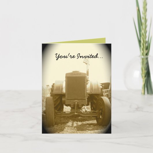 Uitnodiging tractor - oude tractor (Voorkant)