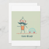 Uitnodiging treinbestuurder Race Car (Voorkant / Achterkant)