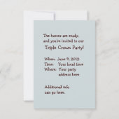 Uitnodiging triple Crown Horse Race Party (Achterkant)