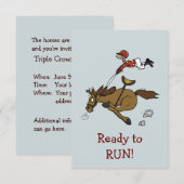 Uitnodiging triple Crown Horse Race Party (Voorkant / Achterkant)