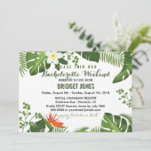 Uitnodiging Tropical Bachelorette Weekend Schedule (Staand voorkant)