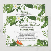 Uitnodiging Tropical Bachelorette Weekend Schedule (Voorkant / Achterkant)