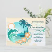 Uitnodiging Tropical Escape Post Wedding Brunch (Staand voorkant)