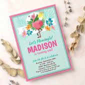 Uitnodiging Tropical Flamingo Birthday Party