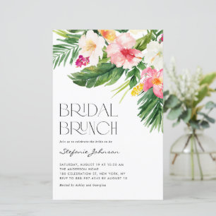 Uitnodiging Tropical Flowers Summer Bridal Brunch