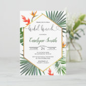Uitnodiging Tropical Greenery Bridal Brunch (Staand voorkant)