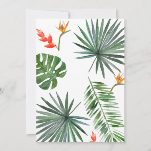 Uitnodiging Tropical Greenery Bridal Brunch (Achterkant)