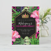 Uitnodiging Tropical Kente African Queen Birthday (Staand voorkant)