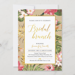 Uitnodiging Tropical Kraft Bridal Brunch