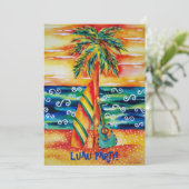 Uitnodiging Tropical Luau Party (Staand voorkant)