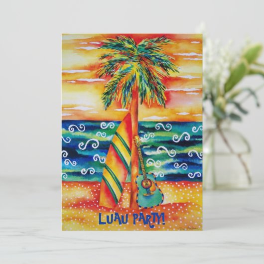 Uitnodiging Tropical Luau Party (Staand voorkant)