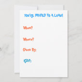 Uitnodiging Tropical Luau Party (Achterkant)