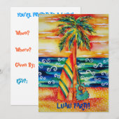 Uitnodiging Tropical Luau Party (Voorkant / Achterkant)