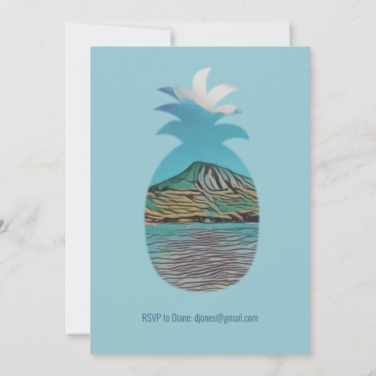 Uitnodiging Tropical Luau Party (Achterkant)