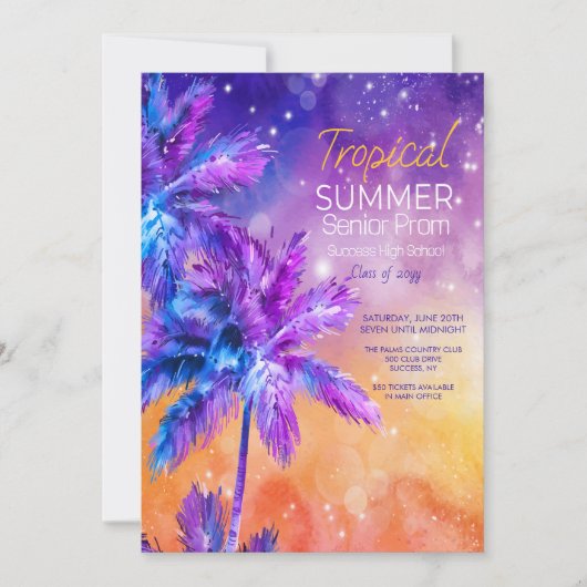 Uitnodiging Tropical Summer Prom (Voorkant)