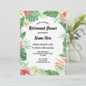 Uitnodiging Tropische Aloha Luau Summer Retirement (Staand voorkant)
