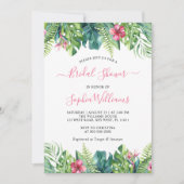 Uitnodiging Tropische bloemen Bridal Shower (Voorkant)