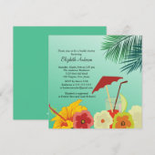 Uitnodiging Tropische bloemen Bridal Shower (Voorkant / Achterkant)