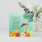 Uitnodiging Tropische bloemen Bridal Shower (Staand voorkant)