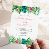 Uitnodiging Tropische bloemen Bridal Shower