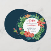 Uitnodiging Tropische bloemen Bridal Shower (Voorkant / Achterkant)