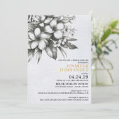 Uitnodiging Tropische bloemen Bridal Shower (Staand voorkant)