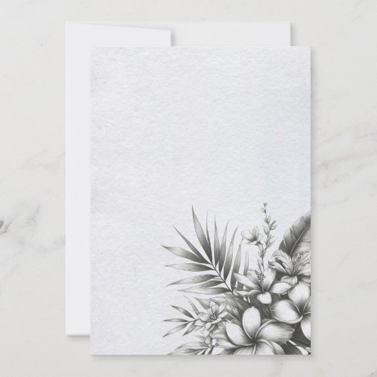 Uitnodiging Tropische bloemen Bridal Shower (Achterkant)