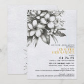 Uitnodiging Tropische bloemen Bridal Shower (Voorkant / Achterkant)