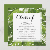 Uitnodiging Tropische elegante GraduPartij (Voorkant / Achterkant)