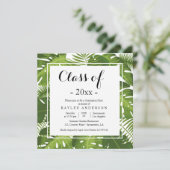 Uitnodiging Tropische elegante GraduPartij (Staand voorkant)