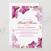 Uitnodiging Tropische Orchid Bridal Shower (Voorkant / Achterkant)