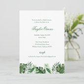 Uitnodiging Tropische palm Leaf Bridal Shower (Staand voorkant)