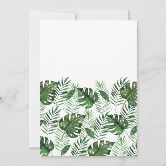 Uitnodiging Tropische palm Leaf Bridal Shower (Achterkant)