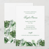 Uitnodiging Tropische palm Leaf Bridal Shower (Voorkant / Achterkant)