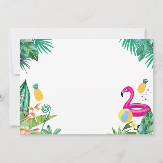 Uitnodiging Tropische Pool Party (Achterkant)