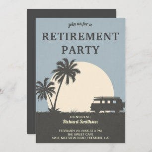Uitnodiging  tropische Van Retirement Party