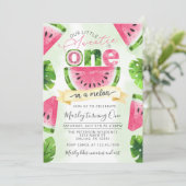 Uitnodiging tropische watermeloen 1e verjaardag va (Staand voorkant)