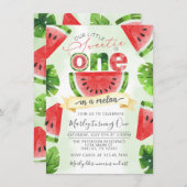 Uitnodiging tropische watermeloen 1e verjaardag va (Voorkant / Achterkant)