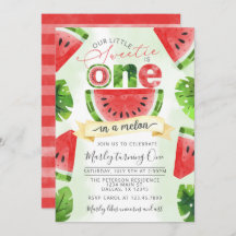 Uitnodiging tropische watermeloen 1e verjaardag va