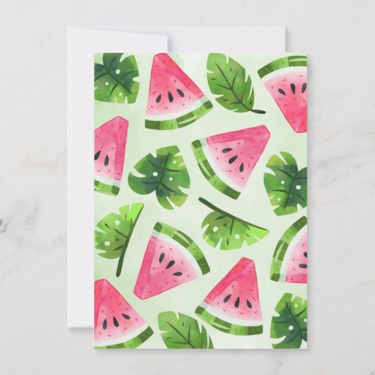 Uitnodiging tropische watermeloen 1e verjaardag va (Achterkant)