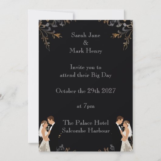 Uitnodiging Trouw layout die je kunt personalisere (Voorkant)