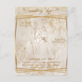 Uitnodiging trouwdag kaart