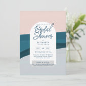 UITNODIGING TROUWFEestJE DIGITAAL Blauw Roze Marin (Staand voorkant)